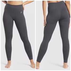 GYMSHARK Washed Black Embossed Studio Leggings S